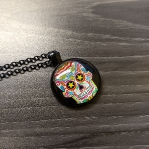 Jewelry - SUGAR SKULL NECKLACE - Cabochon Jewelry Jewelry - SUGAR SKULL NECKLACE - Cabochon Jewelry
